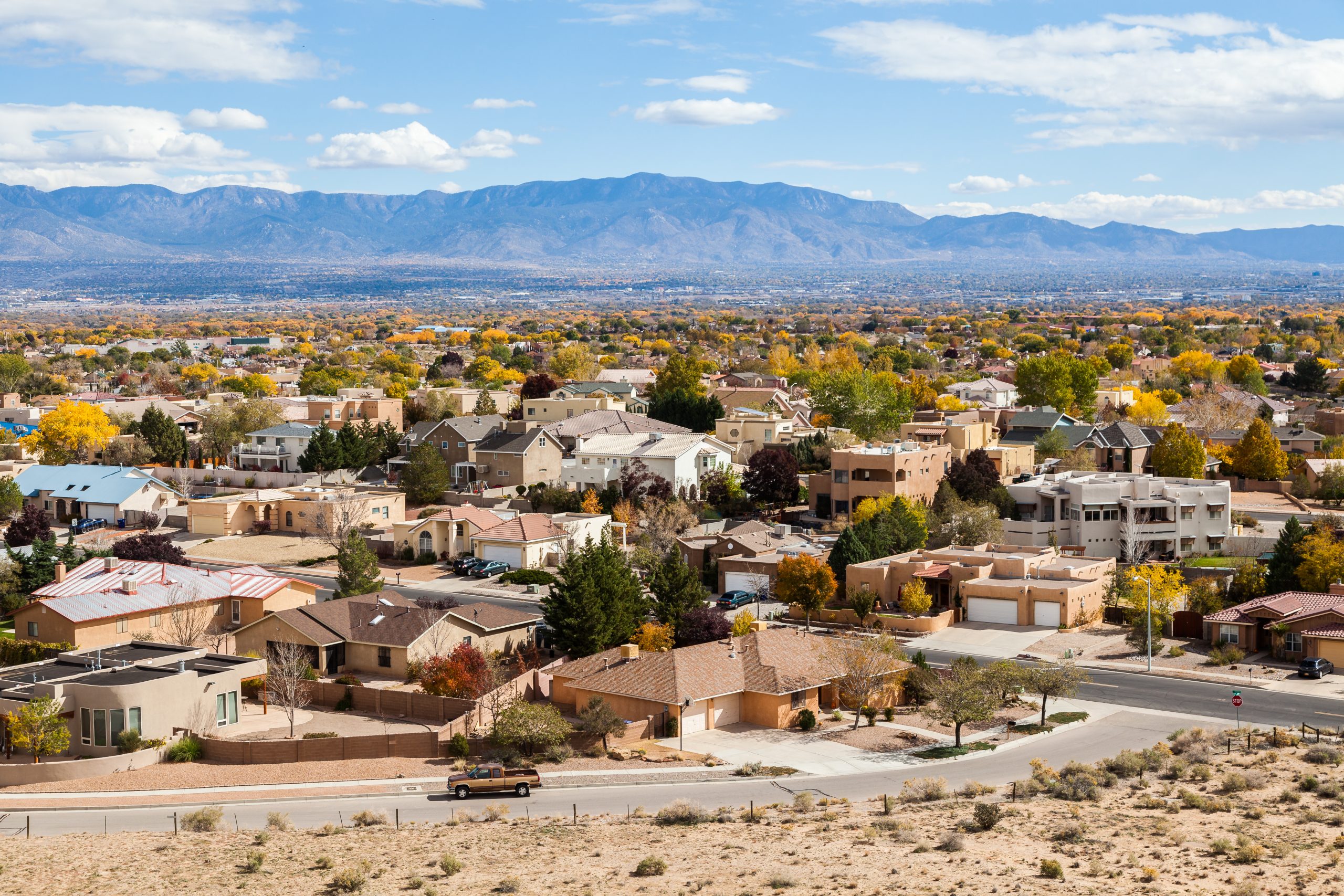 A beautiful neighborhood in Rio Rancho Albuquerque New Mexico.